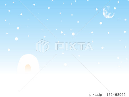 雪と月とかまくら(雪少なめ) 122468963