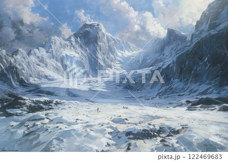 Majestic Snow-Covered Mountain Range Majestic Snow-Covered Mountain Range 122469683