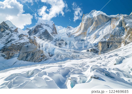 Majestic Snow-Covered Mountain Range Majestic Snow-Covered Mountain Range 122469685