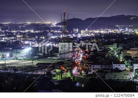 玉島市街地の夜景 岡山県倉敷市 玉島市街地の夜景 岡山県倉敷市 122470084