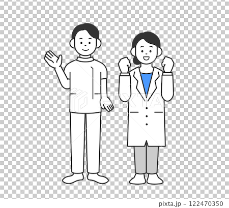 Male nurse and female doctor illustration vector Male nurse and female doctor illustration vector 122470350