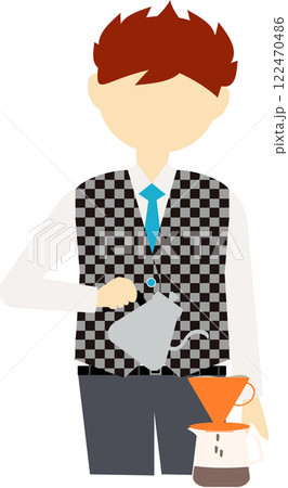 コーヒーをドリップする男性 122470486