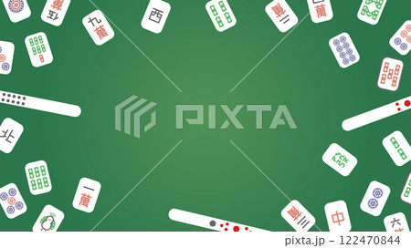 麻雀フレーム素材緑グラデーション 麻雀フレーム素材緑グラデーション 122470844