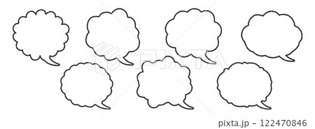 太線　雲形　吹き出しのセット 122470846