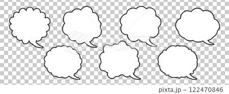 太線　雲形　吹き出しのセット 122470846