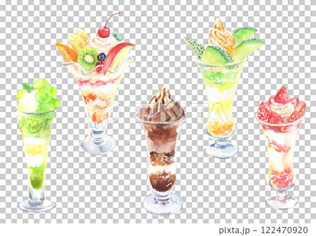 各種凍糕的插圖集 122470920