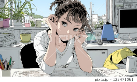 家計簿が赤字：心配事を抱えて憂鬱な気分の若い女性