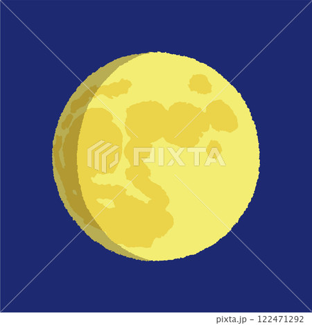 アナログ手描き風の月 122471292