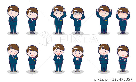 キャビンアテンダントの男女 05 122471357