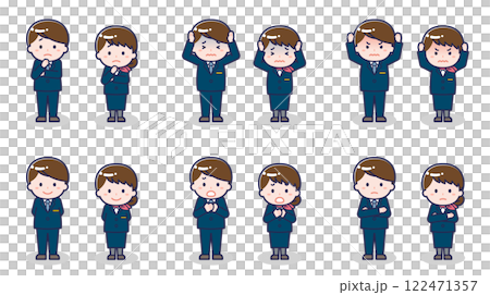 キャビンアテンダントの男女 05 122471357