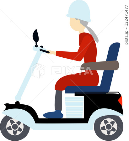 電動車椅子で移動する女性 122471477