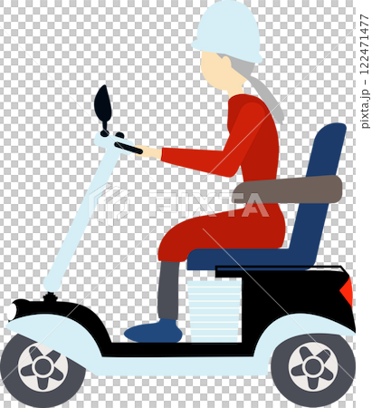 電動車椅子で移動する女性 122471477