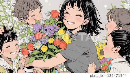 幸せ家族の母の日
