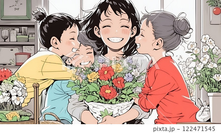 幸せ家族の母の日