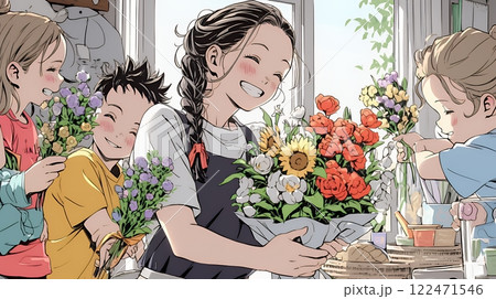 幸せ家族の母の日