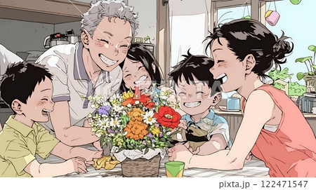 幸せ家族の母の日