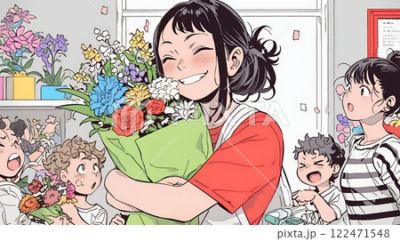 幸せ家族の母の日