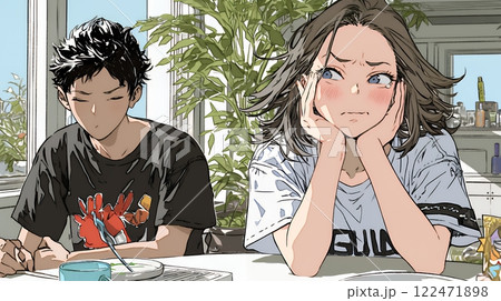 恥ずかしがって顔を赤らめている女性（異性を意識して？）