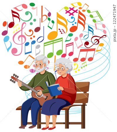 Elderly Couple Enjoying Music Together 122471947