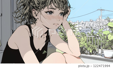 恥ずかしがって顔を赤らめている女性（異性を意識して？）