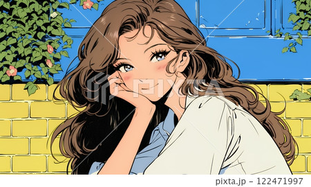 恥ずかしがって顔を赤らめている女性（異性を意識して？）