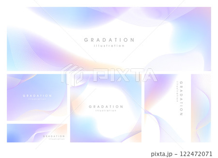 曲線とグラデーションの背景テンプレートセット_1 122472071