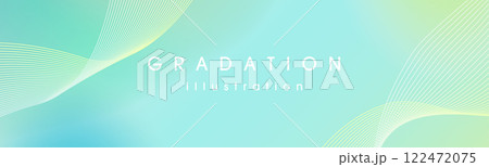 曲線とグラデーションの背景_エメラルドグリーン 122472075