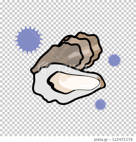 食中毒　牡蠣　イメージイラスト 122472178