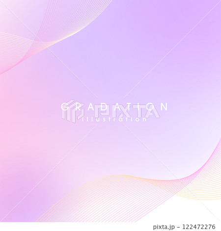 曲線とグラデーションの背景_ピンク&紫 122472276