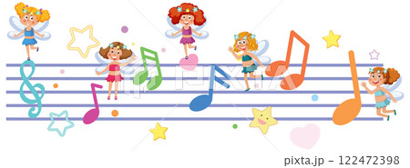 Musical Fairies Dancing on Notes Musical Fairies Dancing on Notes 122472398