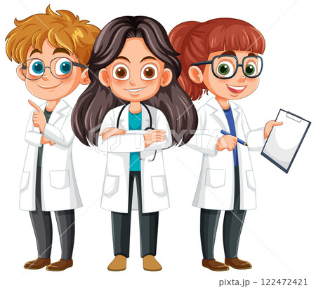 Young Scientists in Lab Coats Young Scientists in Lab Coats 122472421