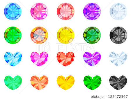 推しカラー宝石のイラストセット 推しカラー宝石のイラストセット 122472567