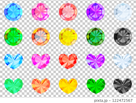 Favorite color gem illustration set Favorite color gem illustration set 122472567