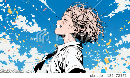 嬉しくて目を開けることができません 122472571