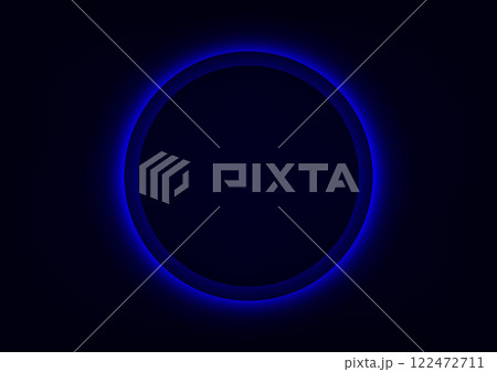 Circle blue dark len technology abstract background  122472711