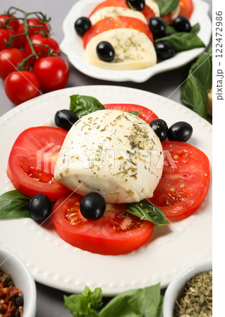 Salad Caprese, concept of tasty and delicious food 122472986