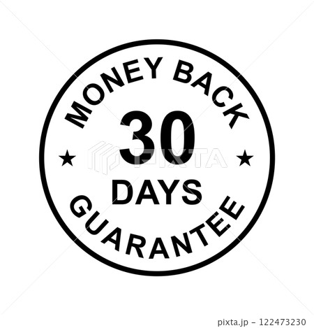 30 days money back guarantee icon vector for graphic design, logo, website, social media, mobile app, UI illustration 122473230
