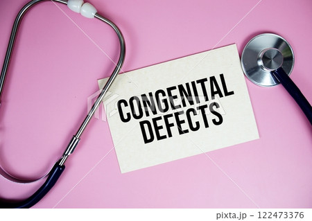 Congeital Defects text with stethoscope on pink background, Healthy and wellness concept Congeital Defects text with stethoscope on pink background, Healthy and wellness concept 122473376