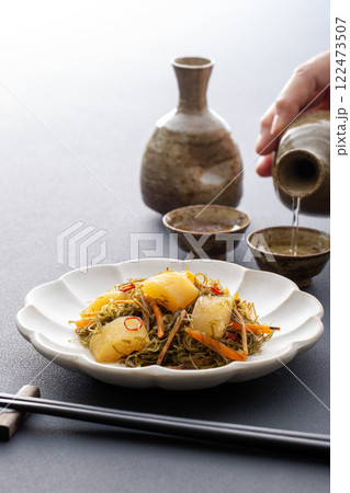 松前漬け、日本酒の肴、和食、晩酌 松前漬け、日本酒の肴、和食、晩酌 122473507
