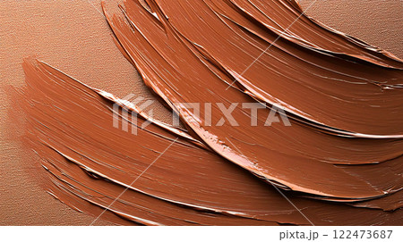 Elegant background, artistic chocolate paint brush strokes on canvas, textured with soft gradients 122473687
