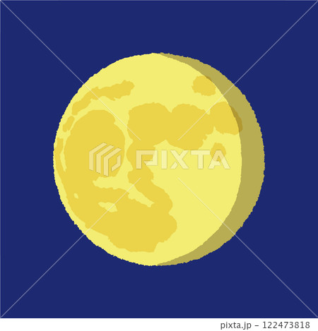 アナログ手描き風の月 アナログ手描き風の月 122473818