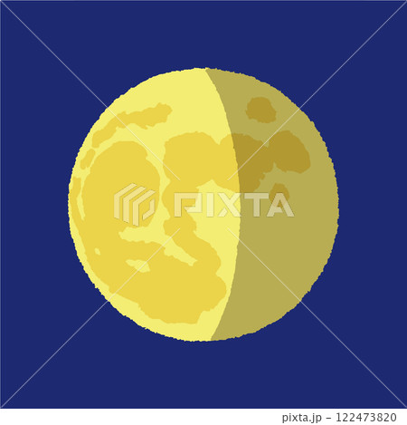 アナログ手描き風の月 アナログ手描き風の月 122473820