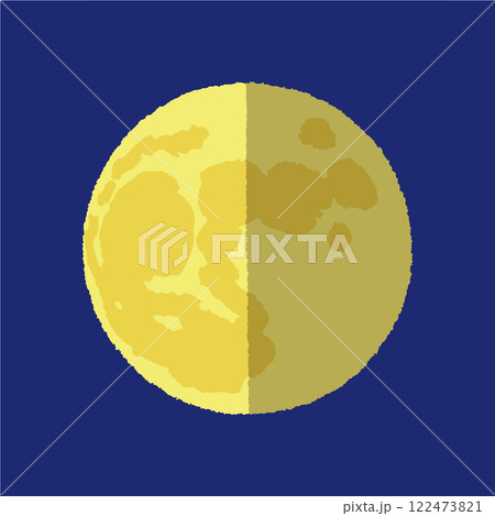 アナログ手描き風の月 アナログ手描き風の月 122473821