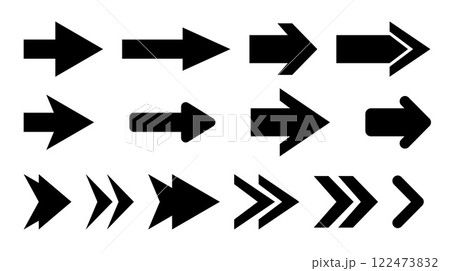 Arrow icon set. Arrows different direction symbols flat design. Arrow icon set. Arrows different direction symbols flat design. 122473832
