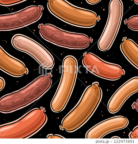 Vector Sausage Seamless Pattern 122473891