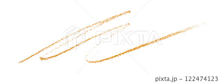 Orange pencil strokes isolated on transparent background 122474123