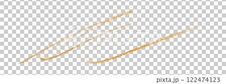 Orange pencil strokes isolated on transparent background 122474123