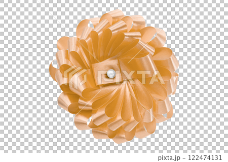 orange ribbon on isolated on transparent background. 122474131
