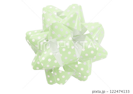 green ribbon on isolated on transparent background. 122474133