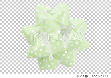 green ribbon on isolated on transparent background. 122474133